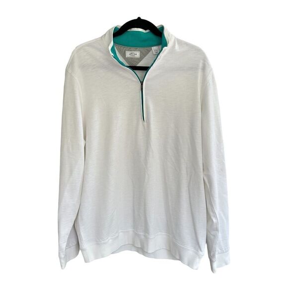 Adidas Adi Pure Sweater Mens Medium White Sweatshirt Half Zip Mock Neck Golf L - Picture 1 of 4